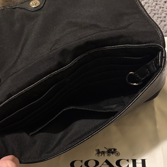 Coach Ashley Black Leather Pleated Wristlet - Picture 4 of 4